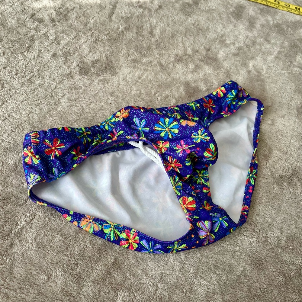 Floral Men's Swim Briefs - Purple, Iridescent, sparkly, small - Picture 3 of 6